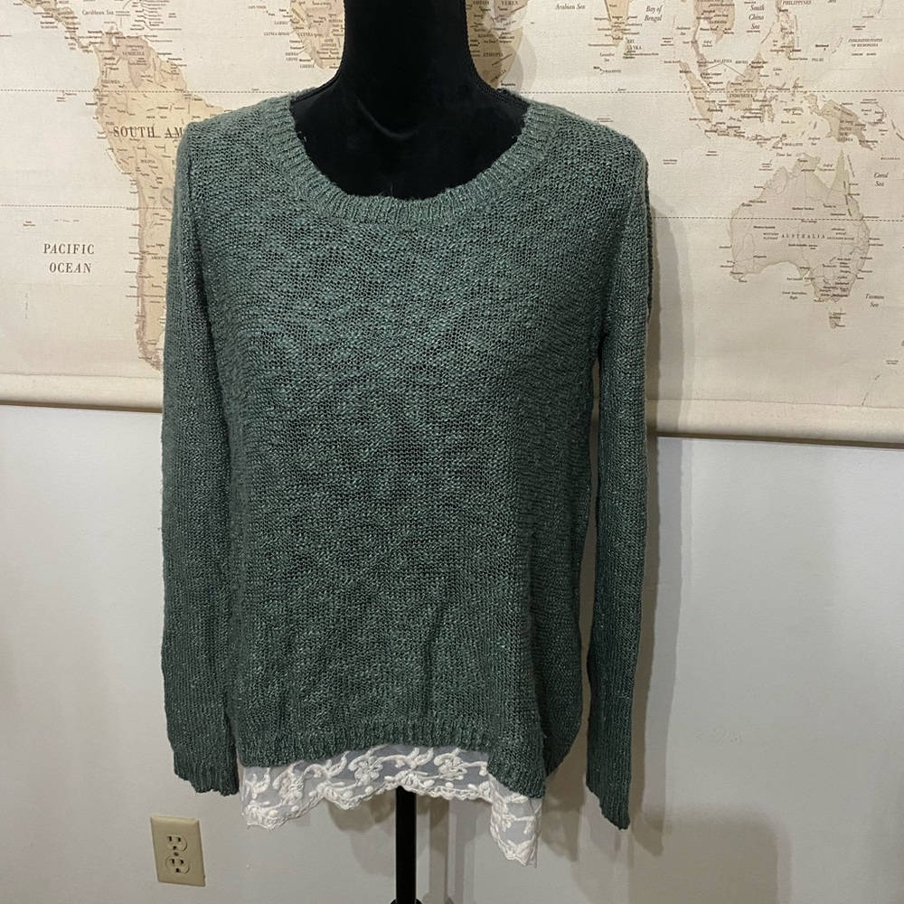 Pink Republic Size M Green Sweater